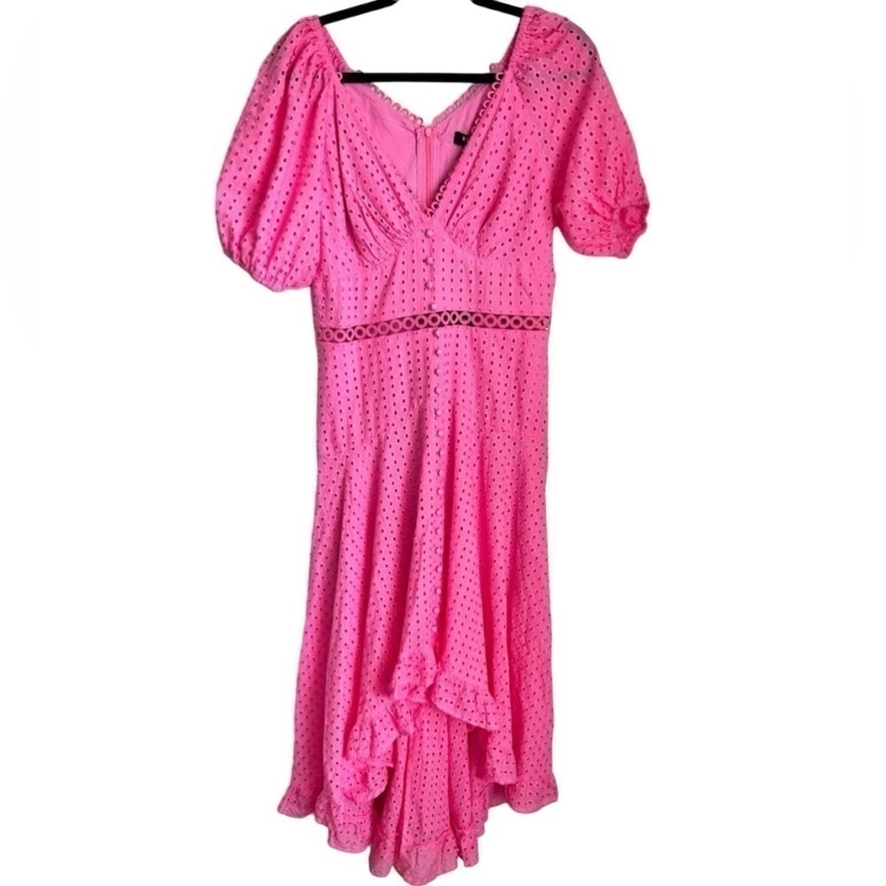 NWT BEULAH Love Pink Frills High Low Dress- Size Large